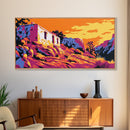 Desert House, Adobe Home, Southwest Art, Rustic Landscape, Framed Canvas Print, Western Wall Decor, Fall Aesthetic, Boho Art