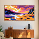 River Valley, Sunset Scene, Majestic Cliffs, Nature Wall Art, Framed Canvas Print, Rustic Home Decor, Western Landscape, Fall Colors