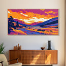 Mountain Sunset, Scenic Wall Art, Framed Canvas Print, Rustic Home Decor, Cabin Landscape Art, Nature Lover Gift, Boho Art