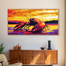 Giant Lobster, Nautical Artwork, Seafood Kitchen Art, Framed Canvas Print, Coastal Wall Decor, Ocean Life Painting, Vibrant Marine Art