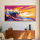 Ocean Wave, Vibrant Seascape, Surf Art, Coastal Home Decor, Bold Wave Print, Framed Canvas Print, Beach Wall Art, Nautical Decor