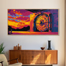 Vault Door, Industrial Art, Bold Metal Wall Art, Futuristic Scene, Unique Home Decor, Framed Canvas Print, Office Wall Art, Man Cave Decor