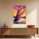 Butterfly Sunset, Reflection, Framed Canvas Print, Whimsical Nature Art, Boho Decor, Autumn Wall Art, Cozy Home Aesthetic, Rustic Living