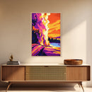 Fire in the Sky, Dramatic Sunset Painting, Wildfire Landscape, Bold Art Print, Canvas Print, Unique Office Decor, Nature Inspired Art