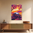 Bald Eagle Nest, Framed Canvas Print, Majestic Wildlife Art, Autumn Sunset, Nature Lover Gift, Rustic Wall Art, Cabin Living Room Decor