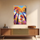 Autumn Trees, Vibrant Nature, Fall Landscape, Canvas Print, Living Room Wall Art, Modern Rustic Decor, Boho Artwork, Forest Painting