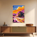 Old Cabin, Western Landscape, Rustic Home Decor, Abandoned House, Country Aesthetic, Adventure Art, Living Room, Canvas Print, Golden Tones