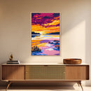 Serene Sunset, Tranquil Water, Vibrant Sky, Nature Wall Art, Canvas Print, Peaceful Lake, Bedroom Decor, Abstract Landscape