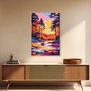 Autumn Forest, Golden Trees, Reflections On Water, Fall Landscape, Canvas Print, Cozy Home Decor, Warm Tones, Seasonal Wall Art
