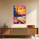 Walking Alone, Autumn Forest, Sunset Hues, Reflective Scene, Canvas Print, Cozy Cabin Art, Rustic Home Decor, Nature Inspired