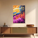 Autumn Bloom, Floral Nature Print, Vibrant Landscape Art, Framed Canvas Print, Boho Wall Decor, Bedroom Wall Art, Fall Inspired Art