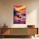 Jumping Fish, Canvas Print, Vibrant Wildlife Art, Fishing Enthusiast Gift, Colorful Nature Scene, Rustic Cabin Decor, Lake House Wall Art