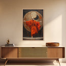 Zen Monk Art, Framed Canvas Print, Spiritual Wall Art, Taoism Decor, Sacred Geometry, Meditation Room, Buddhist Artwork, Asian Aesthetic