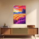 Field, Autumn, Sunset, Countryside, Framed Canvas Print, Rustic Farmhouse Wall Art, Cozy Fall Decor, Warm Earth Tones, Living Room Art