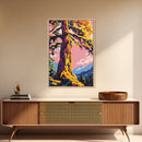 Golden River, Vibrant Valley, Sunset Wall Art, Canvas Print, Colorful Landscape, Home Office Decor, Nature Painting, Rustic Wall Art