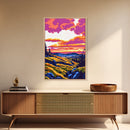 Majestic Peak, Autumn Mountains, Sunset Landscape, Framed Canvas Print, Bedroom Wall Art, Vibrant Nature, Mountain Wilderness, Cabin Decor