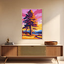 Majestic Tree, Golden Leaves, Autumn Serenity, Canvas Print, Nature Wall Art, Vibrant Fall Decor, Living Room Artwork