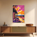 Cabin Sunset, Rustic Scene, Canvas Print, Cozy Wall Art, Fall Aesthetic, Modern Country Decor, Boho Home Art, Gift Idea, Living Room Art
