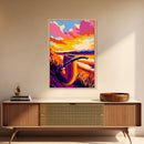 Tobacco Pipe, Sunset, Framed Canvas Print, Vintage Wall Art, Retro Decor, Gift Idea, Man Cave Art, Nostalgic Painting, Rustic Home Decor