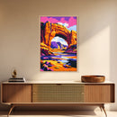 Desert Arch, Canyon Sunset, Western Landscape, Nature Lovers, Bold Art, Rustic Decor, Framed Canvas Print, Living Room, Office Space