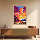Wild Sunset, Mountain View, Nature Wall Art, Adventure Art, Warm Tones, Bold Decor, Framed Canvas Print, Living Room, Cabin Style
