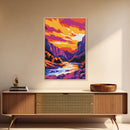 Canyon River, Southwest Landscape, Framed Canvas Print, Rustic Home Decor, Warm Earth Tones, Living Room Wall Art, Fall Nature Print