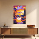 Autumn Lake, Rustic Nature Art, Framed Canvas Print, Cozy Cabin Wall Decor, Vibrant Fall Scene, Seasonal Home Art, Colorful Landscape