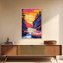 Waterfall View, Majestic Nature Art, Framed Canvas Print, River Landscape, Tranquil Home Decor, Zen Wall Art, Peaceful Living Room Print