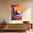Rocky Coast, Colorful Ocean Wall Art, Beach House Decor, Bold Landscape, Framed Canvas Print, Coastal Home Art, Vibrant Seascape
