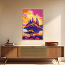 Island Sunset, Nature Wall Art, Vibrant Outdoor Decor, Bold Landscape, Framed Canvas Print, Cabin Retreat Art, Wilderness Artwork