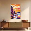 Rocky River, Wilderness Home Decor, Vibrant Water Art, Framed Canvas Print, Autumn Lake Scene, Cabin Living Art, Rustic Nature Print