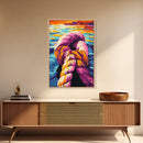 Golden Fields, Vibrant Rural Landscape, Country Home Wall Art, Framed Canvas Print, Modern Farmhouse Decor, Autumn Sunset Scene