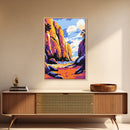 Canyon View, Desert Wall Art, Southwest Decor, Vibrant Landscape Print, Nature Lover Gift, Modern Wall Art, Framed Canvas Print