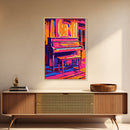Colorful Piano Art, Music Lover Decor, Vibrant Home Wall Art, Abstract Music Art, Framed Canvas Print, Living Room Music Wall Art