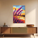 Vibrant Wheat Field, Rustic Sunset Landscape, Golden Hour Painting, Autumn Country Art, Framed Canvas Print, Farmhouse Kitchen Wall Art