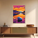 Sunset Reflection, Lake Art, Tranquil Scene, Nature Wall Decor, Framed Canvas Print, Rustic Cabin Art, Serene Home Decor, Fall Aesthetic