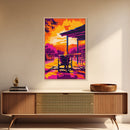 Campfire Glow, Rustic Cabin, Outdoor Art, Autumn Evening, Canvas Print, Lodge Wall Art, Western Home Decor, Warm Tones, Cozy Vibes