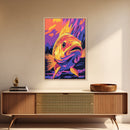 Bold Bass, Fishing Art, Vibrant Wildlife, Angler Decor, Canvas Print, Man Cave Wall Art, Rustic Lake House, Bold Colors, Unique Gift