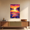 Sunset Lake, Colorful Sky, Tranquil Nature, Canvas Print, Bohemian Wall Art, Rustic Home Decor, Autumn Inspired, Warm Tones