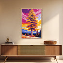 Autumn Tree, Fall Landscape, Vibrant Colors, Nature Wall Art, Framed Canvas Print, Cozy Decor, Cabin Aesthetic, Rustic Gift Idea