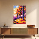 Autumn Forest, Golden Trees Art, Canvas Print, Vibrant Nature Painting, Fall Wall Decor, Warm Tones Art, Cozy Home Decor, Office Art