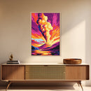 Volcano Eruption, Dramatic Nature Art, Canvas Print, Fiery Landscape Painting, Bold Wall Decor, Living Room Art, Adventure Inspired Decor