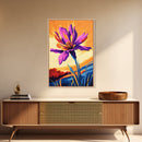 Bold Floral, Purple Blossom, Vibrant Wildflower, Nature Art, Canvas Print, Colorful Flower Painting, Abstract Botanical Art