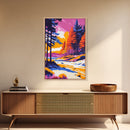Sailboat Sunset, Lake Reflection, Serene Water, Canvas Print, Coastal Home Wall Art, Nautical Aesthetic, Relaxing Sunset Painting
