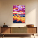 Mountain Sunset, Autumn Landscape, Colorful Nature, Sunset Wall Art, Canvas Print, Living Room Decor, Rustic Art, Vibrant Wilderness