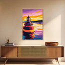 Ocean Buoy, Nautical Decor, Seaside Wall Art, Coastal Painting, Canvas Print, Living Room Wall Art, Beach House Art, Vibrant Watercolor