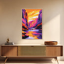 Beachside Retreat, Coastal Cafe, Sunset View, Framed Canvas Print, Vacation Aesthetic, Relaxing Decor, Boho Art, Dining Room Wall Art
