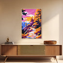 Autumn Trail Art, Fall Landscape Painting, Vibrant Seasonal Decor, Forest Path Print, Home Accent, Framed Canvas Print, Living Room Art