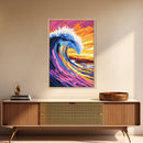 Ocean Wave Painting, Vibrant Seascape Wall Art, Colorful Beach Print, Surf Canvas Print, Coastal Home Decor, Nautical Wall Art