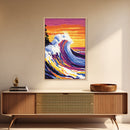 Big Wave Art, Colorful Ocean Painting, Surf Canvas Print, Coastal Beach Wall Decor, Modern Seascape Art, Nautical Home Wall Art